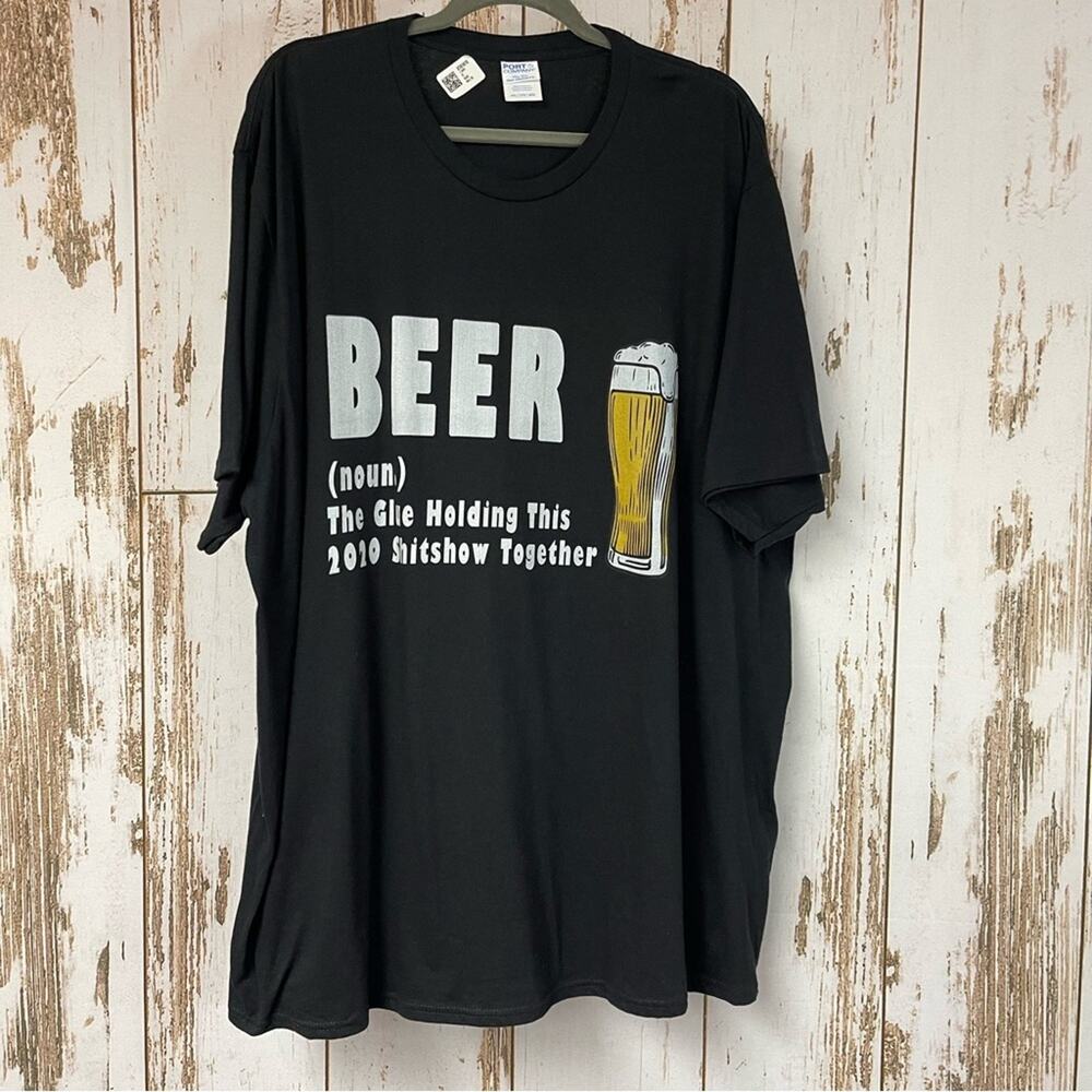New, Port & Co, Beer the glue for 2020. Graphic T-Shirt. Size 3XL